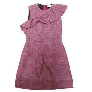 MSGM Dress Houndstooth Burgundy, New Without Tags Size European 44